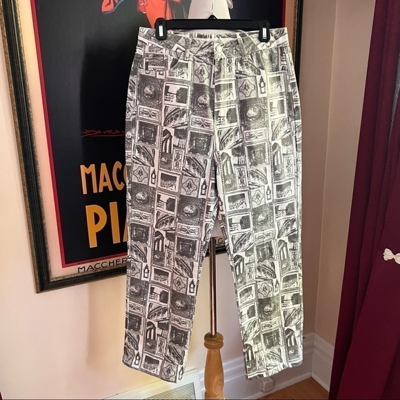 Glassons Recycled Venice Print Super High Rise Straight Mom Jeans Size 12 - Picture 2 of 13